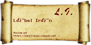 Löbel Irén névjegykártya